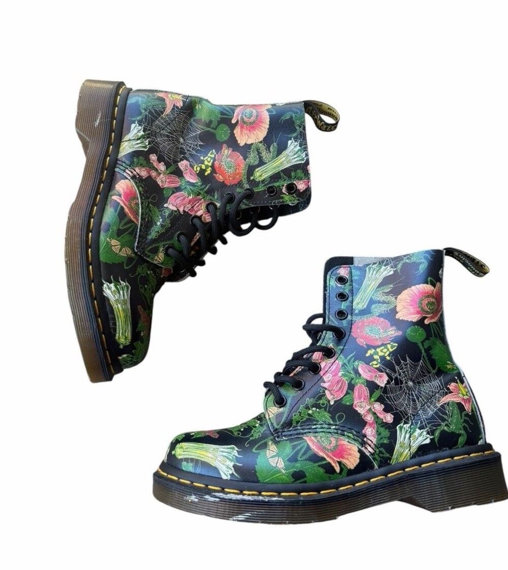 RARE Dr. Martens 1460 Boots PASCAL Wild Floral Botanics Combat Boots US 5 EU 36
